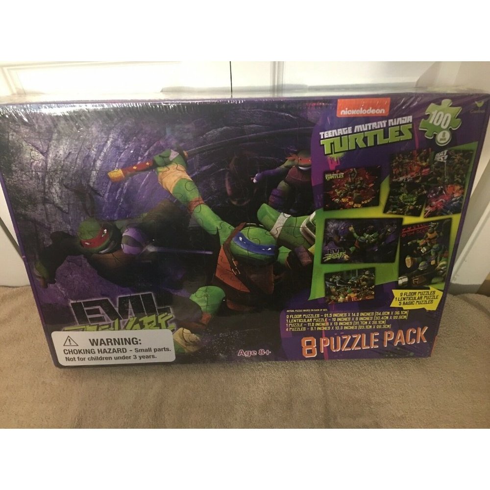 New Teenage Mutant Ninja Turtles 8 Puzzle Pack Nickelodeon Large Box Sealed‎